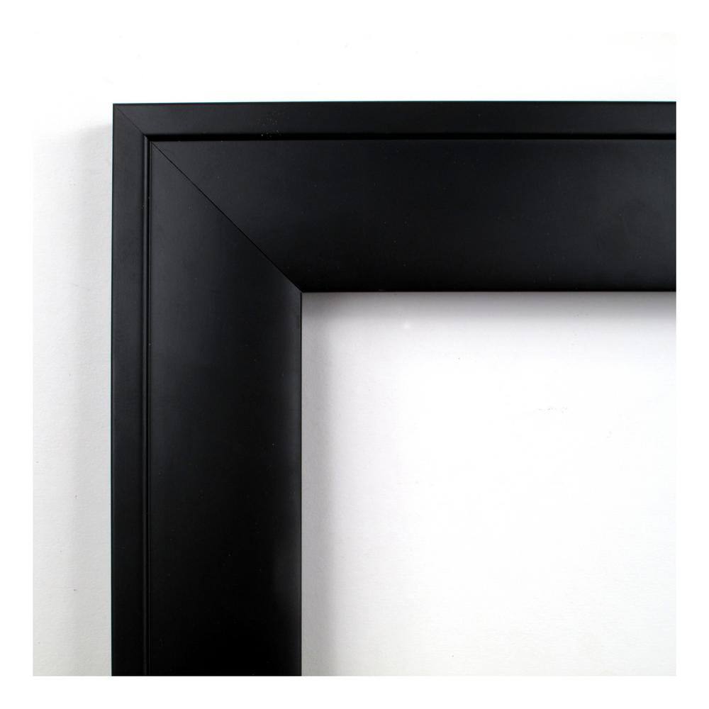 Nero Black Beveled Wood Bathroom Wall Mirror 23.5 x 19.5 in