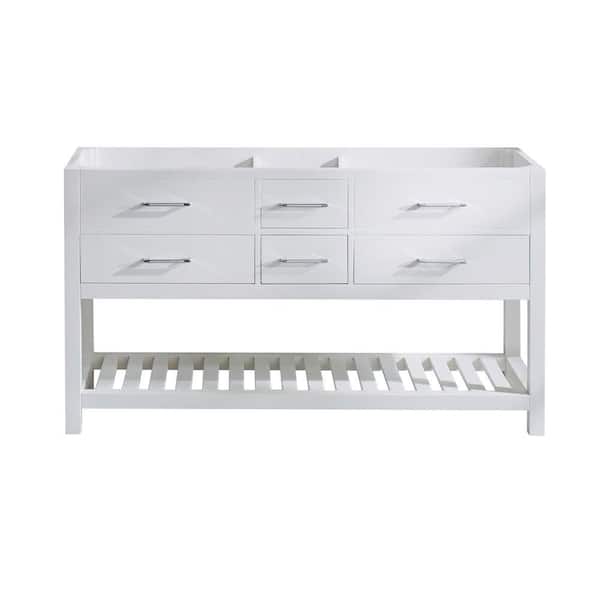 Virtu USA Caroline Estate 60 in. W Bath Vanity Cabinet Only in White