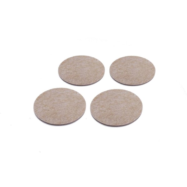 Everbilt 3 in. Beige Round Felt Heavy Duty Self-Adhesive Furniture Pads (4-Pack)