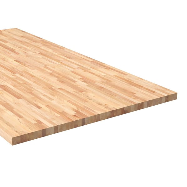 6 ft. L x 39 in. D Unfinished Maple Solid Wood Butcher Block Island Countertop With Square Edge