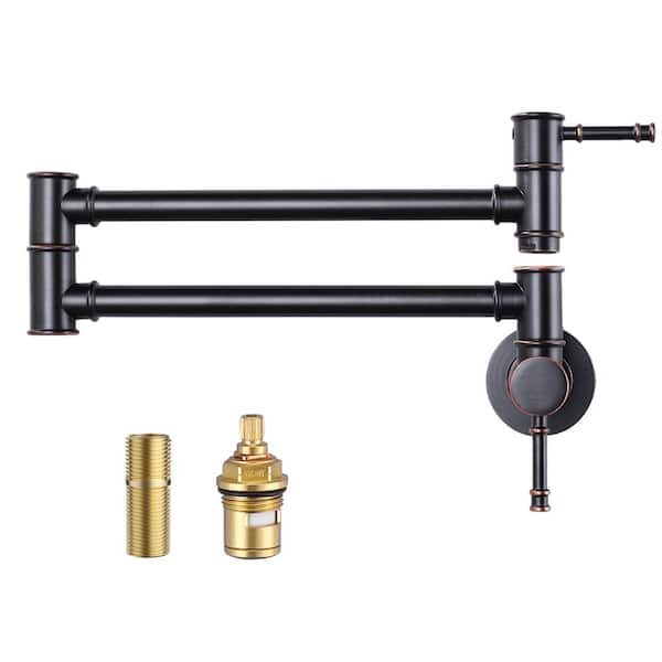 ALEASHA Wall Mounted Pot Filler with Removable Aerator in Oil Rubbed Bronze