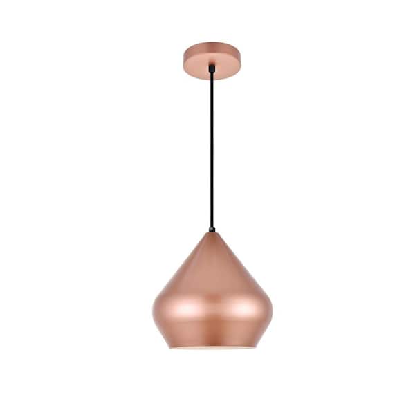 Unbranded Timeless Home 10 in. 1-Light Honey Gold Pendant Light, Bulbs Not Included