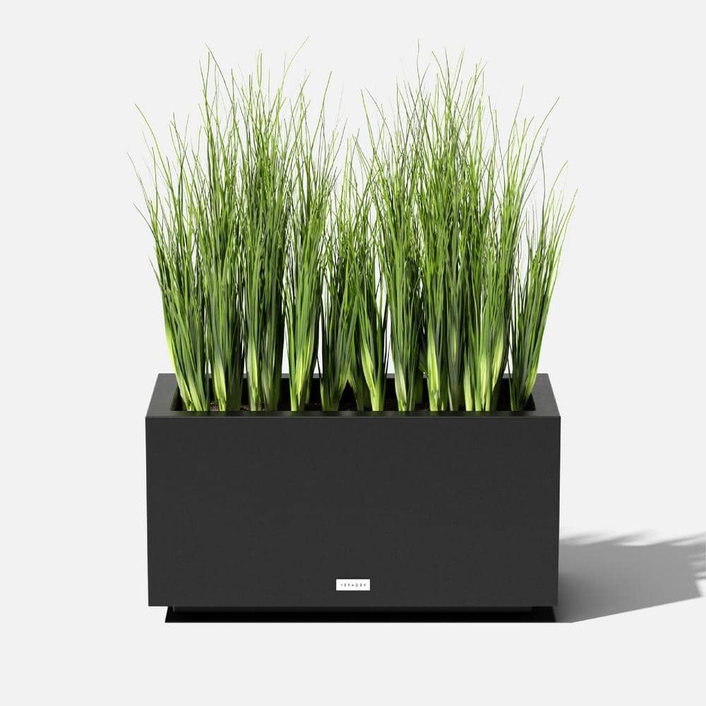 Modern Veradek Long Box Planter 25" Black Recycled Plastic