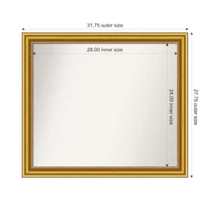 Townhouse Gold 31.75 in. x 27.75 in. Custom Non-Beveled Wood Framed Batthroom Vanity Wall Mirror
