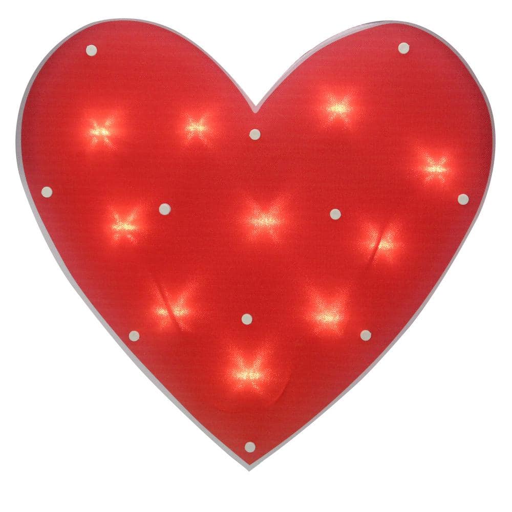 Northlight 14.25 in. Lighted Red Heart Valentine's Day Window Silhouette Decoration