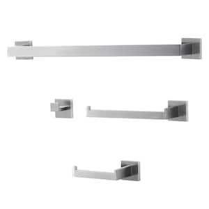 4- Piece Bathroom Hardware Set in Brushed Nickel