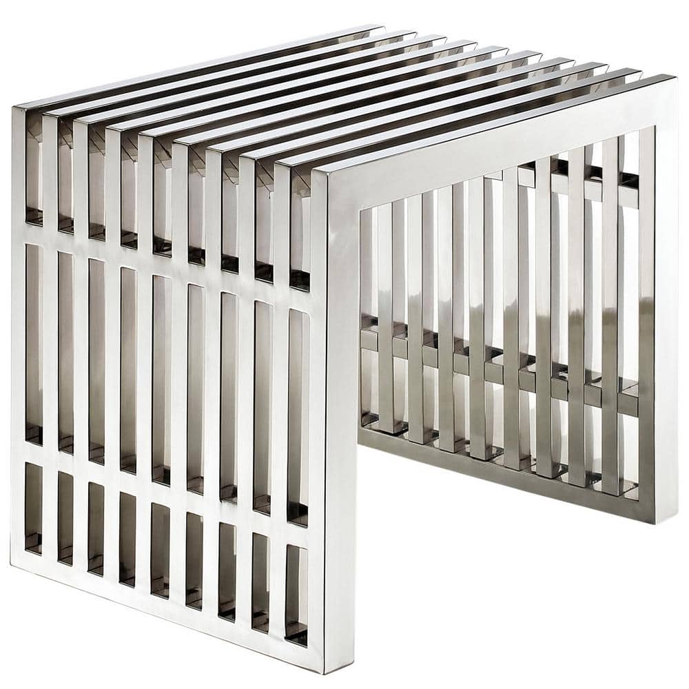 Gridiron Small Silver Stainless Steel Multi-Purpose Bench with Storage