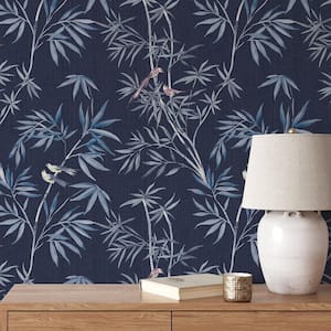 Bamboo Chinoiserie Nightfall Removable Peel and Stick Vinyl Wallpaper, 28 sq. ft.
