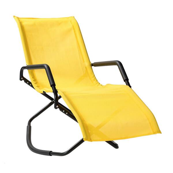 Metal Outdoor Yellow Folding Reclining Chaise Lounge ZQ-W113742809 ...