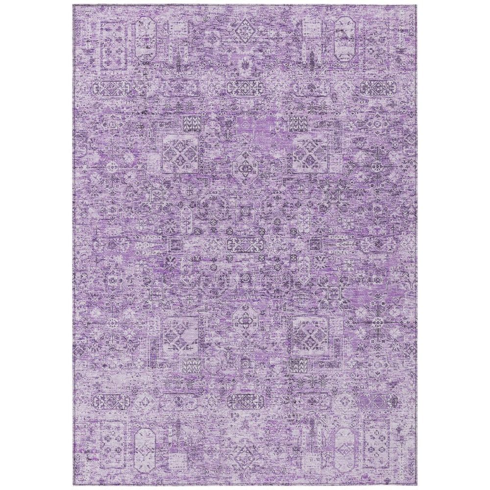Lilac, Purple 5 ft. x 8 ft. Woven Floral Polyester Rectangle Indoor/Outdoor Area Rug price history on PriceWatchPro