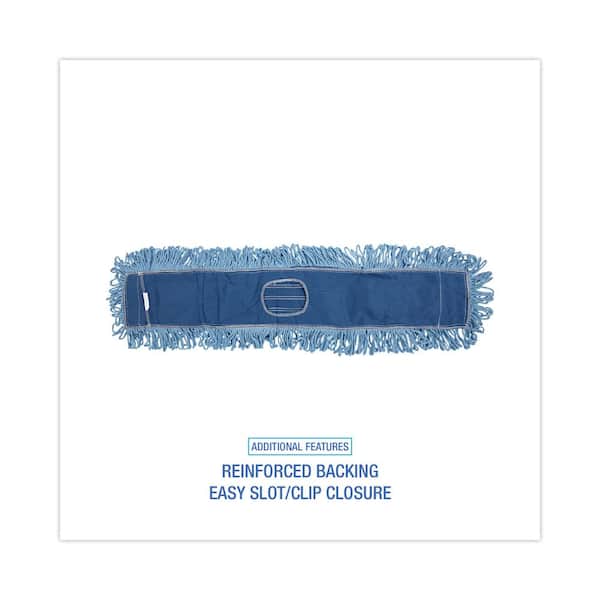 Dust Mop Head, Cotton/Synthetic Blend, 36 x 5, Looped-End, Blue Dust Mop Head, Cotton/Synthetic Blend, 36 x 5, Looped-End, Blue