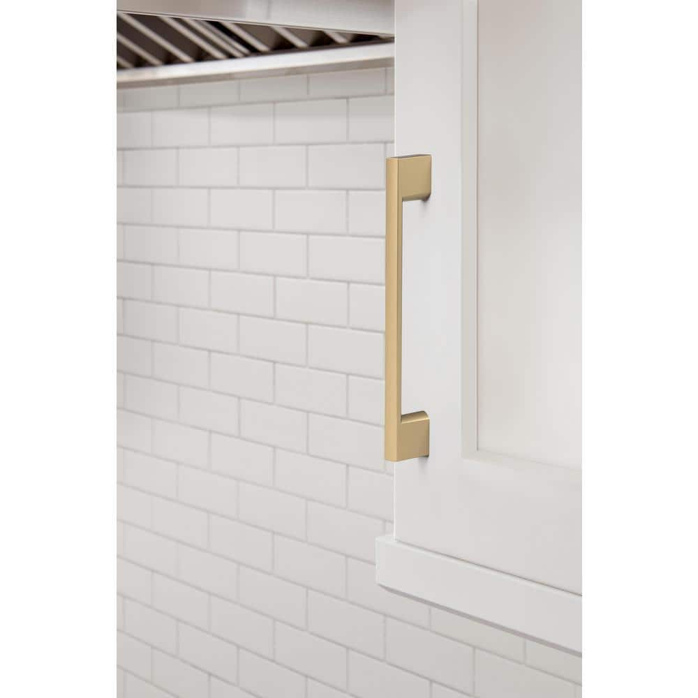 Champagne Bronze Modern Cabinet Pulls with Mounting Hardware, 10 Pack