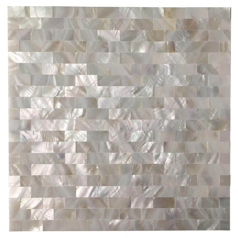 Art3d Natural Sea Shell/Peal White Seamless 12 in. x 12 in. Rectangle ...