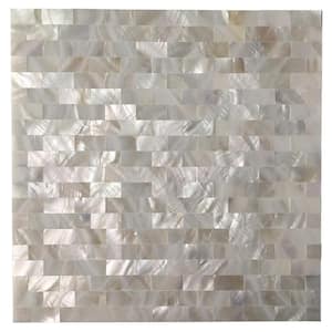 Natural Sea Shell/Peal White Seamless 12 in. x 12 in. Rectangle Subway Mosaic Wall Tile Backsplash (10 sq. ft./Box)