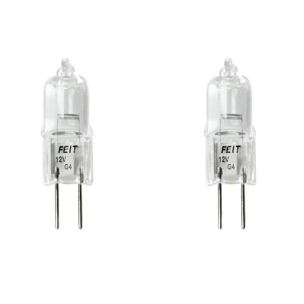 Feit Electric 20-Watt Bright White (2800K) T3 G4 Bi-Pin Base Dimmable Landscape Garden Halogen Light Bulb (2-Pack)