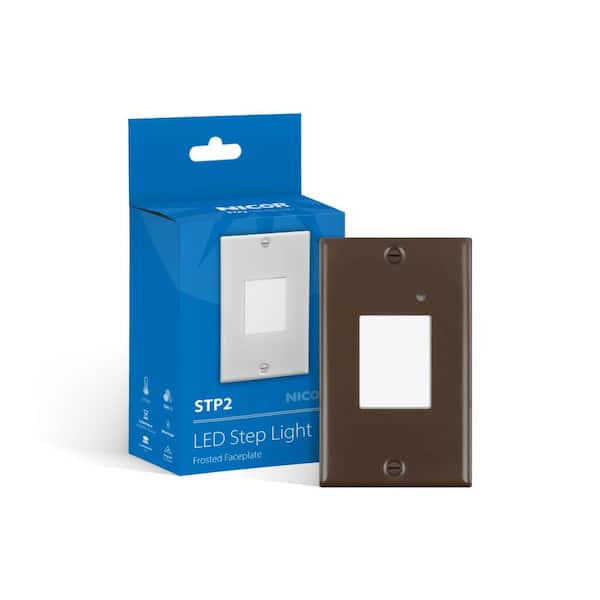 NICOR STP2 Series Oil-Rubbed Bronze LED Hardwire Stair Light Frosted with Dusk to Dawn Sensor