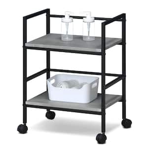Modern Storage Cart with Casters in Stone