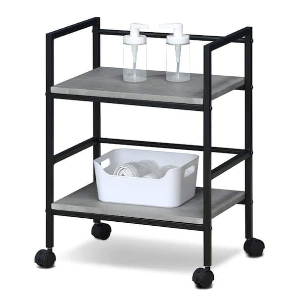 Furinno Modern Storage Cart With Casters In Stone Fm1860sw The Home Depot