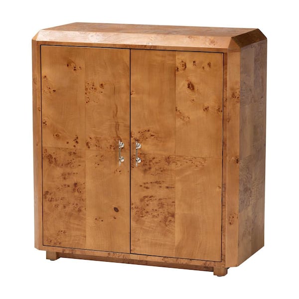 Valora Mappa Real Burl Wood 31.5 in. Kitchen Sideboard