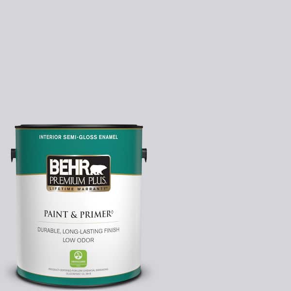 BEHR PREMIUM PLUS 1 gal. #N550-1 Mirror Ball Semi-Gloss Enamel Low Odor Interior Paint & Primer