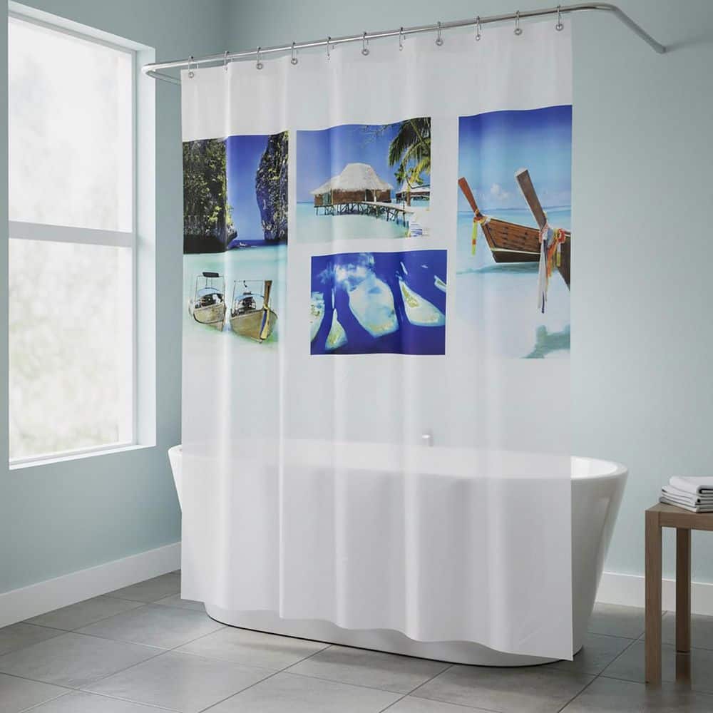 EVIDECO French home goods Paradise 71 in. W x 79 in. l Polyester Shower ...