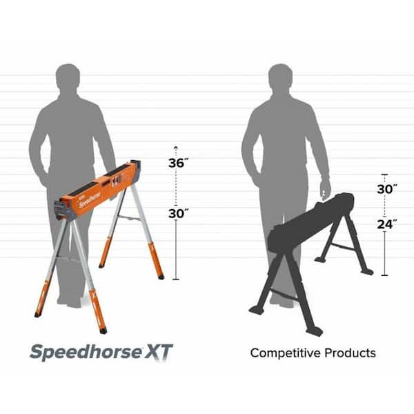 BORA - 30 in. to 36 in. H Steel Speed Horse XT Adjustable Height Sawhorse with Auto Release Legs