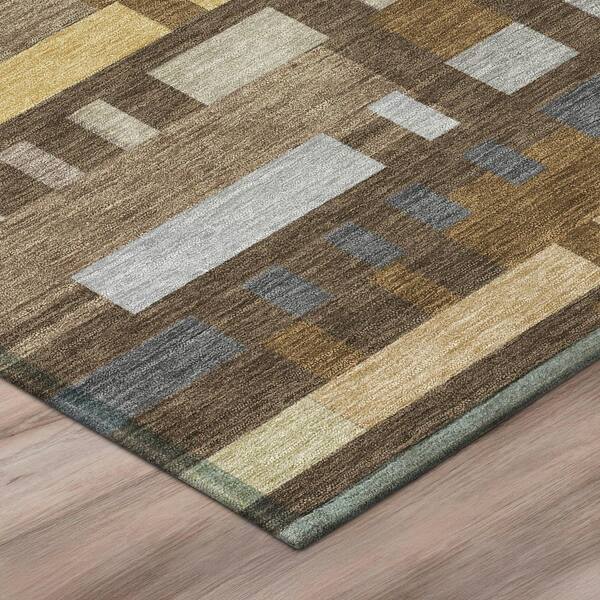 Chantille Machine Washable Indoor/Outdoor Abstract ACN3051 Chocolate 10 ft. x 14 ft. Area Rug