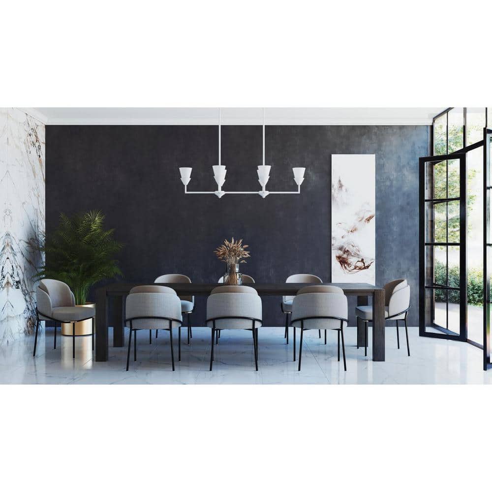 Pinellas 60-Watt 6-Light White Plaster Luxe Industrial Island Light with Opal Glass Shades price history on PriceWatchPro