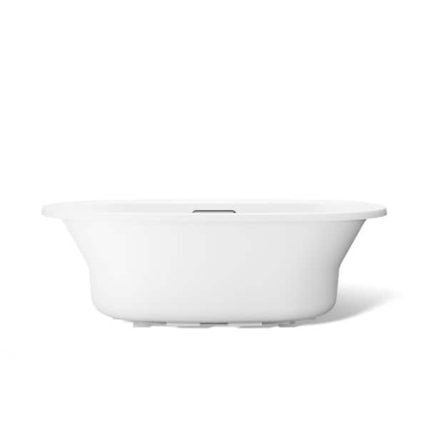 KOHLER Underscore 66 in. x 36 in. Oval Soaking Bathtub with Center