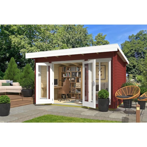 Whistler 14 ft. W x 20 ft. L x 10.5 ft. D Solid Wood Garden Shed with 1-Double Door, 2-Windows (147 sq. ft.)