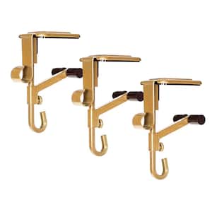 Gold Mantle Garland and Stocking Holder (3-Pack)