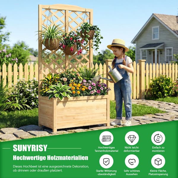 BOZTIY 30 in. L x 16 in. W x 59 in. H Freestanding Raised Garden