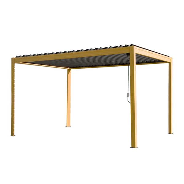 10 ft. x 13 ft. Outdoor Aluminum Pergola with Louvered Roof