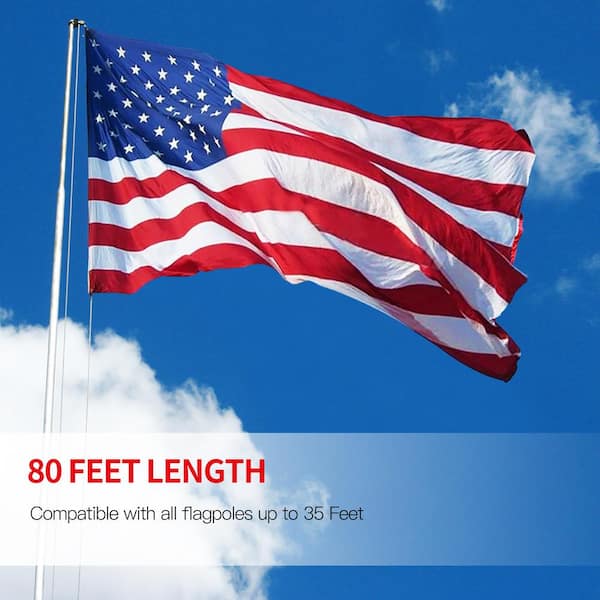 Anley 80 Feet x 1/4 Flag Pole Halyard Rope