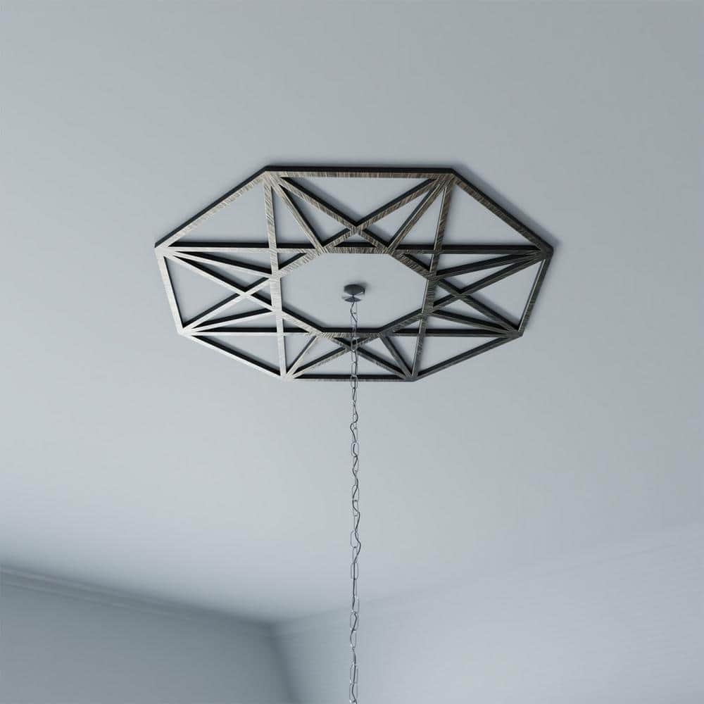 24" Antiqued Pale Gold PVC Pierced Ceiling Medallion