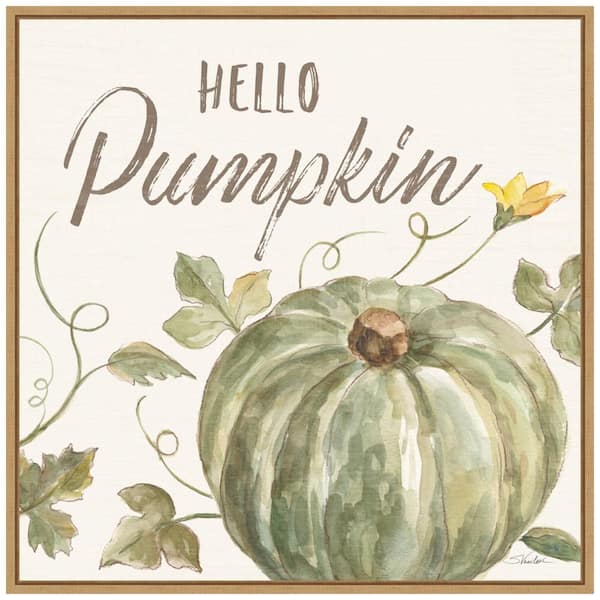 Amanti Art 22 in. Happy Harvest VII Fall/Thanksgiving Framed Canvas Box Wall Art