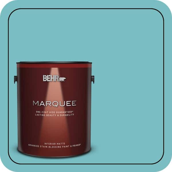 BEHR MARQUEE 1 gal. #M460-4 Pure Turquoise One-Coat Hide Matte Interior Paint & Primer