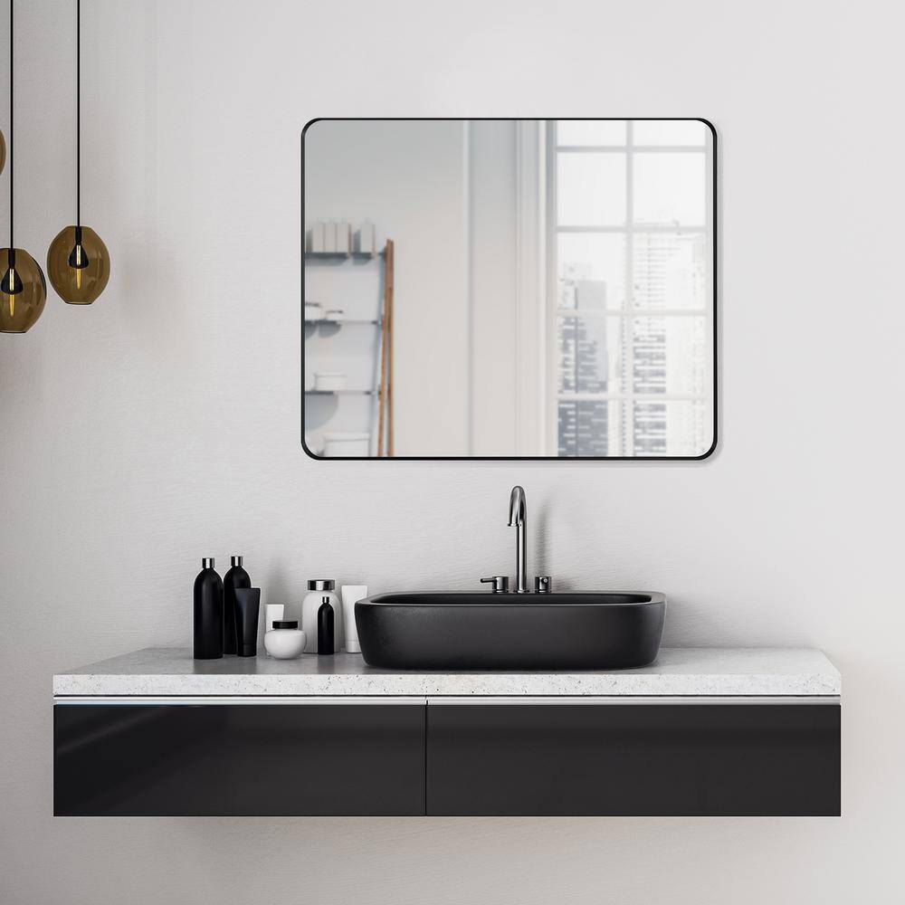 Elegante 36" Rectangular Silver Bathroom Vanity Mirror