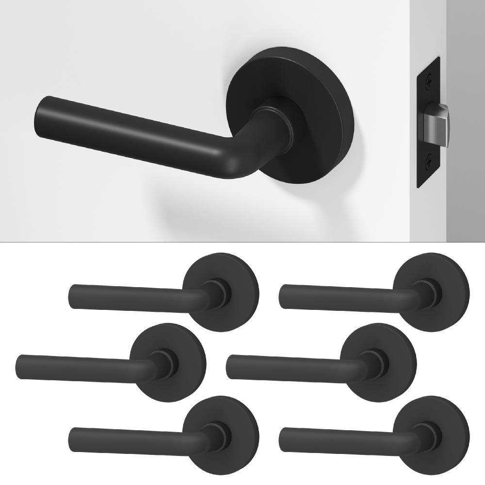 Arc Metal Matte Black Passage Hall/Closet Round Door Handle with Round Rosette 6-Pack price history on PriceWatchPro