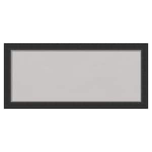 Corvino Black Narrow Wood Framed Grey Corkboard 33 in. x 15 in. Bulletin Board Memo Board