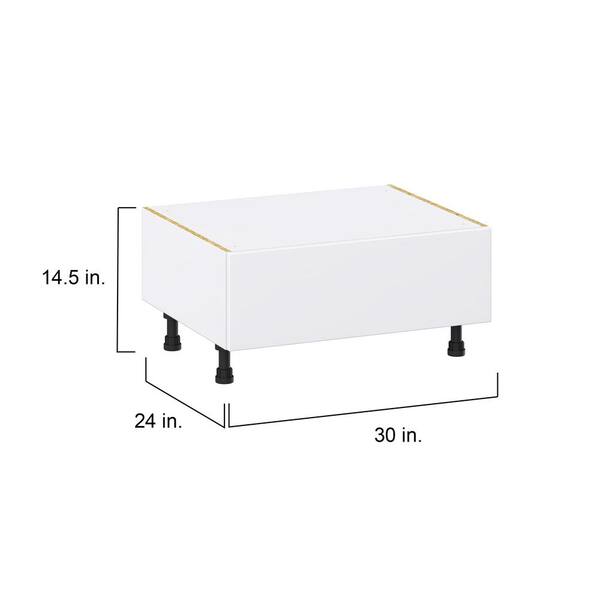 J COLLECTION Fairhope Bright White Slab Assembled Base Window Seat Kitchen Cabinet (30 in. W x 14.5 in. H x 24 in. D)