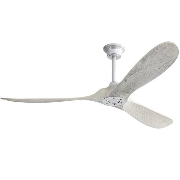 Sofucor 60 in. Indoor/Outdoor Modern Silver Wood Ceiling Fan without