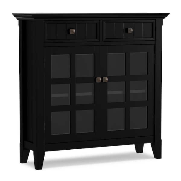 Acadian Solid Wood 36 in. Wide Transitional Entryway Hallway Storage Cabinet in Black