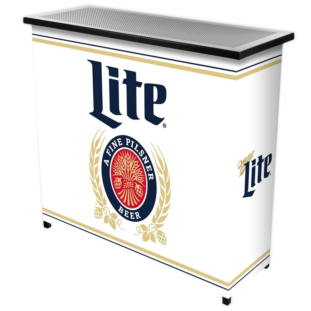 Miller Lite Retro White 36 in. Portable Bar