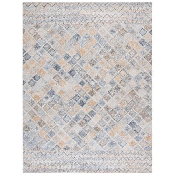 Renewal 8 ft. x 10 ft. Beige/Gray Geometric Diamond Area Rug