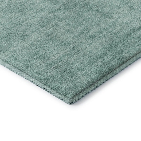 Mayfield Premium Machine Washable Abstract AMF1647 Aqua 3 ft. x 4 ft. Area Rug