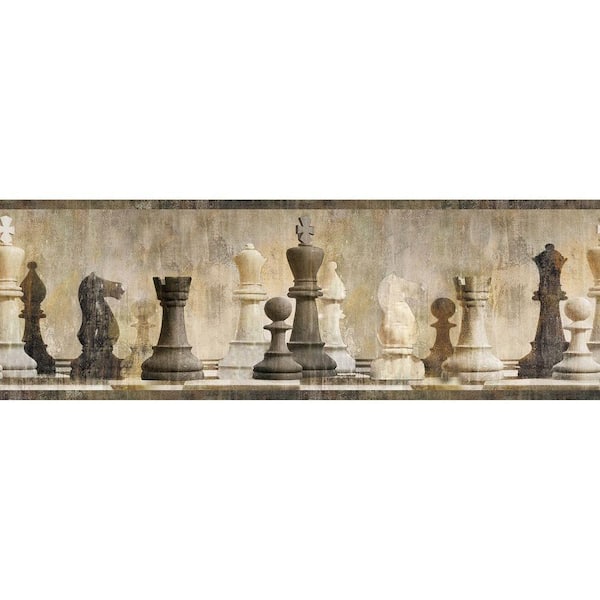 Chesapeake Albert Beige Chess Beige Wallpaper Border