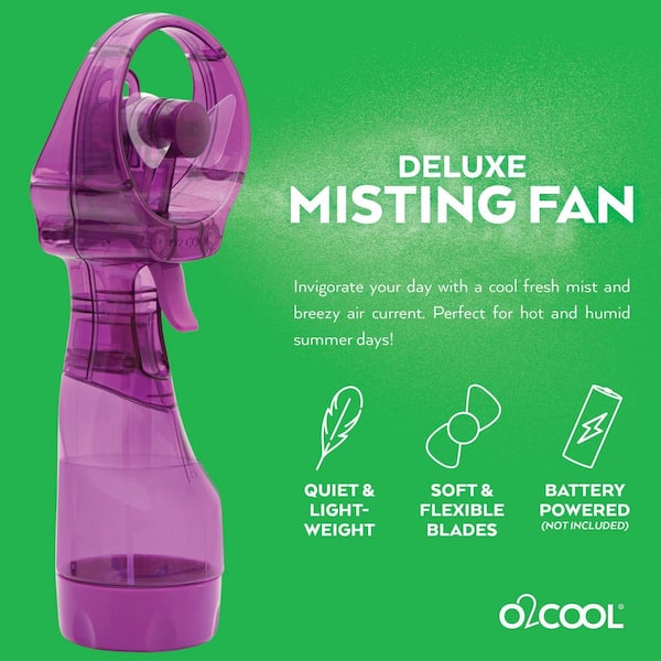 Universal Details about   O2COOL Deluxe Misting Purple Personal Fan 