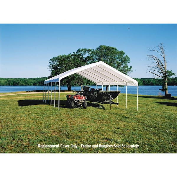 18 ft. W x 30 ft. D x 10 ft. H SuperMax Fire-Rated Canopy Replacement Cover (for 2 in. Frame) in White