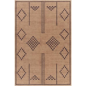 Ez Jute 4 ft. x 6 ft. Brown/Black Tribal Indoor Area Rug